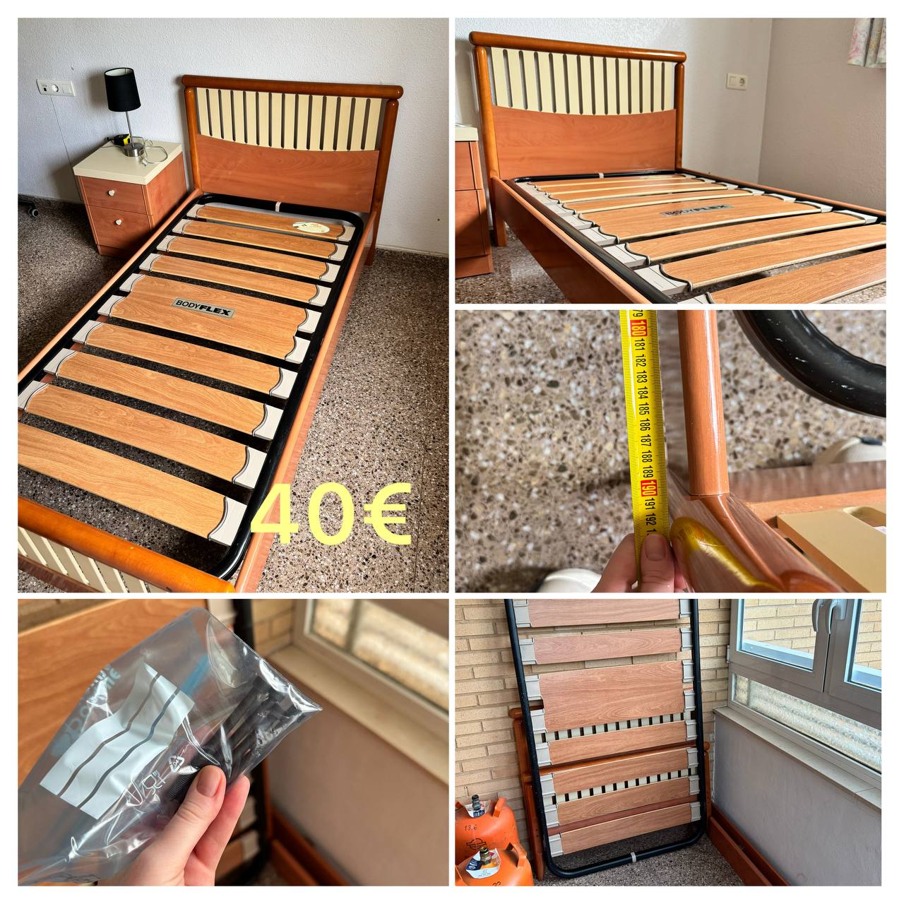 Продам односпальную кровать 90×190 с ортопедическим основанием BodyFlex — 40 €