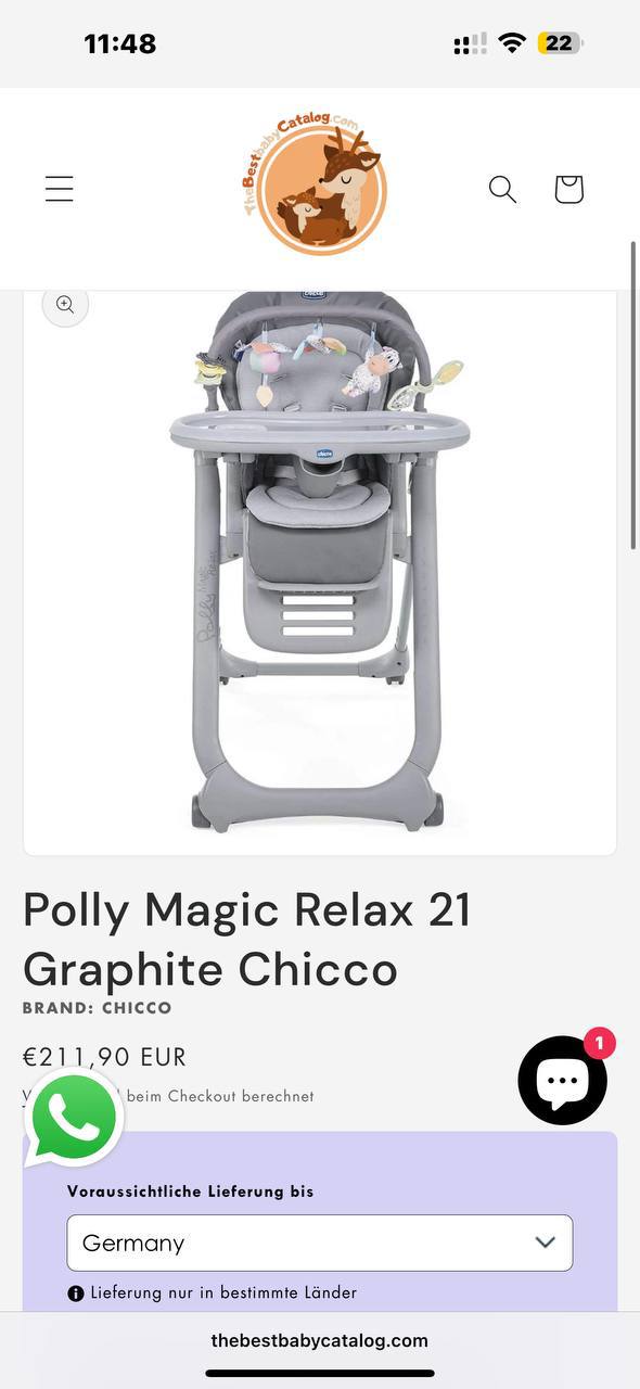 Продаётся стульчик для кормления Chicco Polly Magic Relax Graphite 7