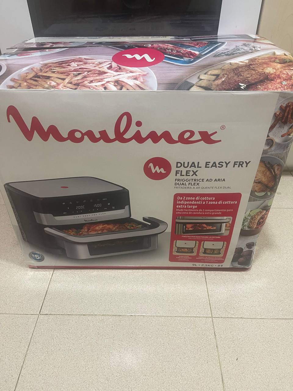 Аэрогриль Moulinex Dual Easy Fry Flex 9L на 2 отделения. 3