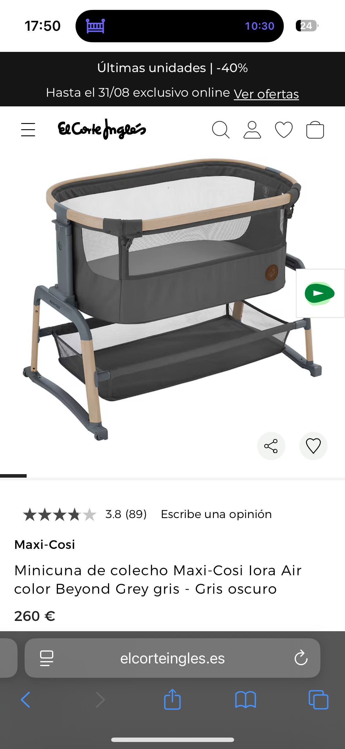 Продам приставную кроватку Maxi-cosi 
