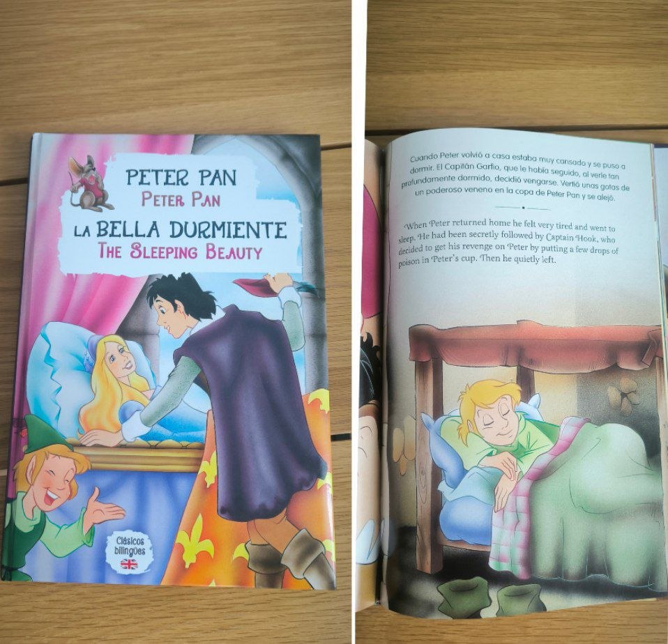 Книжка на английском и испанском 3€