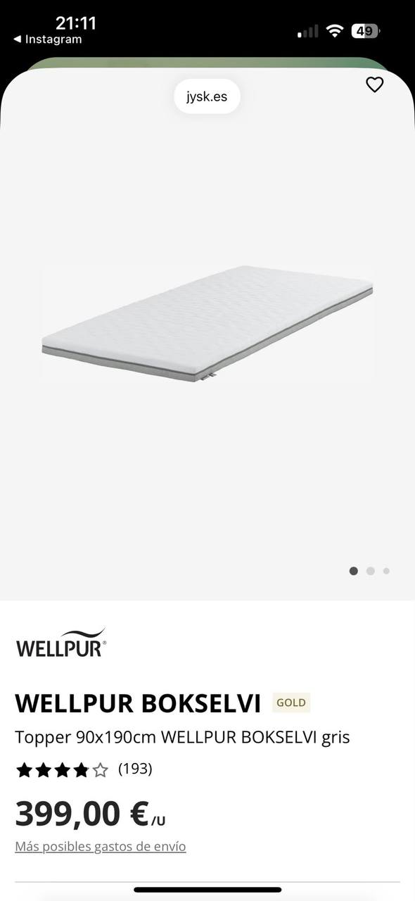 Продаю Наматрасник AIR 90x190 см BOKSELVI из пены с эффектом памяти от WELLPUR,покупала за 399€, про