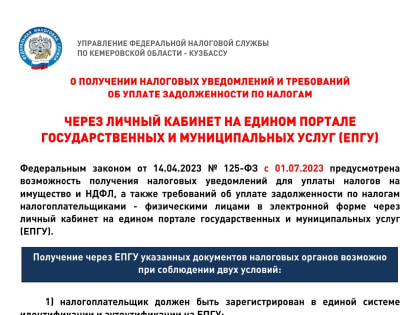 Налоговые уведомления можно получать через «Госуслуги»