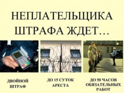 Об ответственности за неуплату административного штрафа