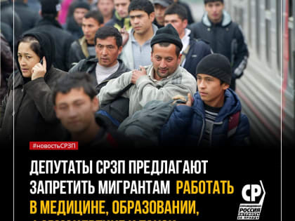 СПРАВЕДЛИВАЯ РОССИЯ -ЗА ПРАВДУ предлагает запретить приём мигрантов на работу в школы, медучреждения, такси и строительные компании
