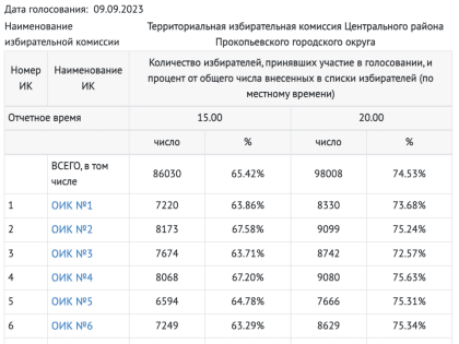 Голосуют все. Явка на выборах в Кузбассе приблизилась к 70%