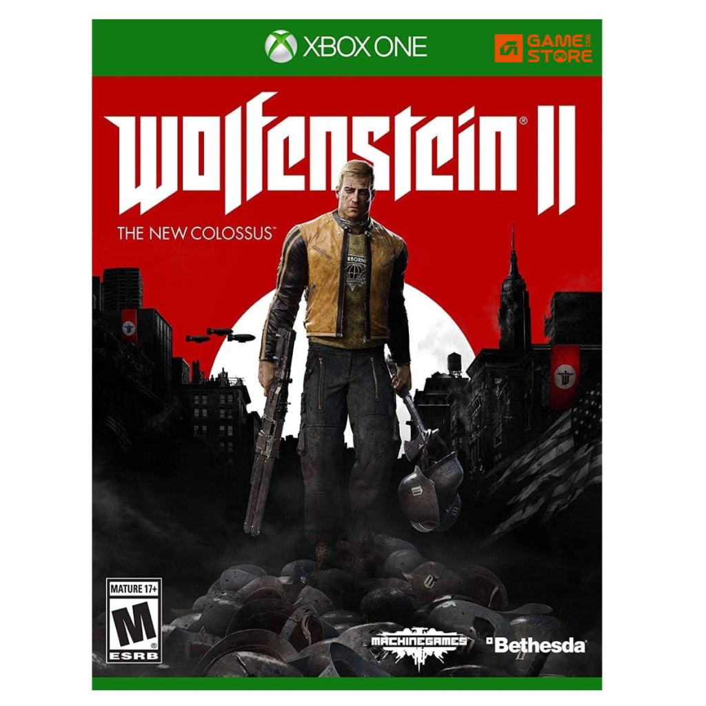 Wolfenstein II The New Colossus Xbox One game case – best shooter game Xbox One