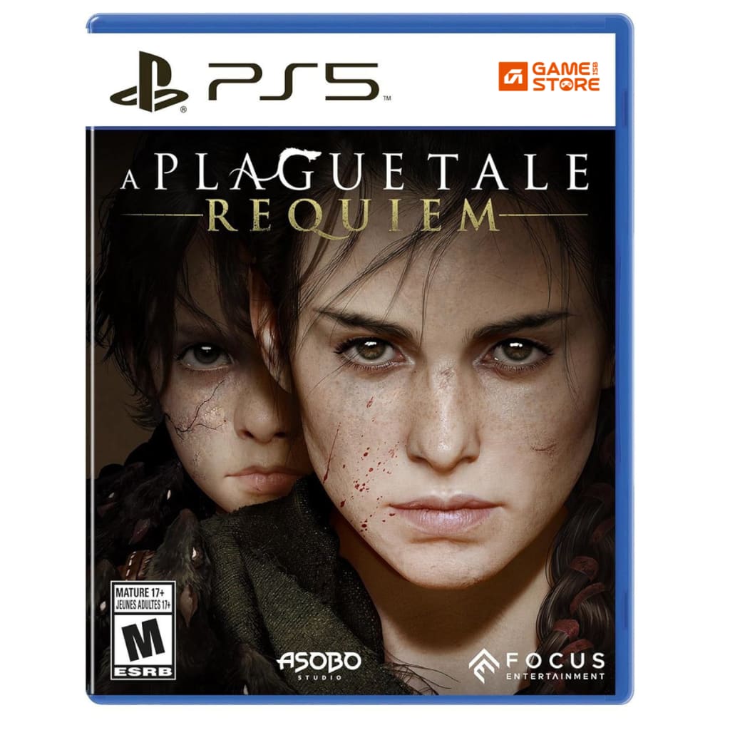 A Plague Tale Requiem PS5 game cover showing Amicia and Hugo in medieval France - Story Adventure Game for PS5
