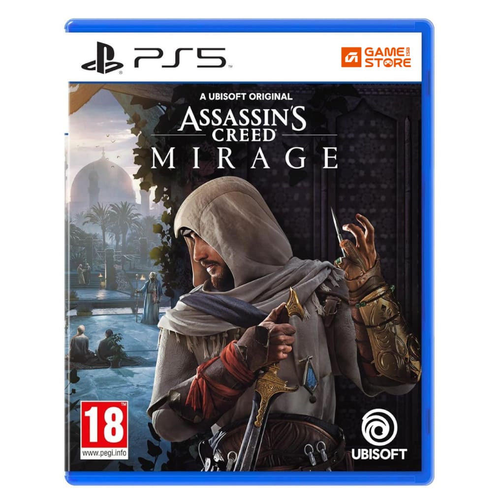 Assassin's Creed Mirage PS5 Standard Edition game cover showing Basim in Baghdad - AC Mirage PS5 Assassin Creed Game