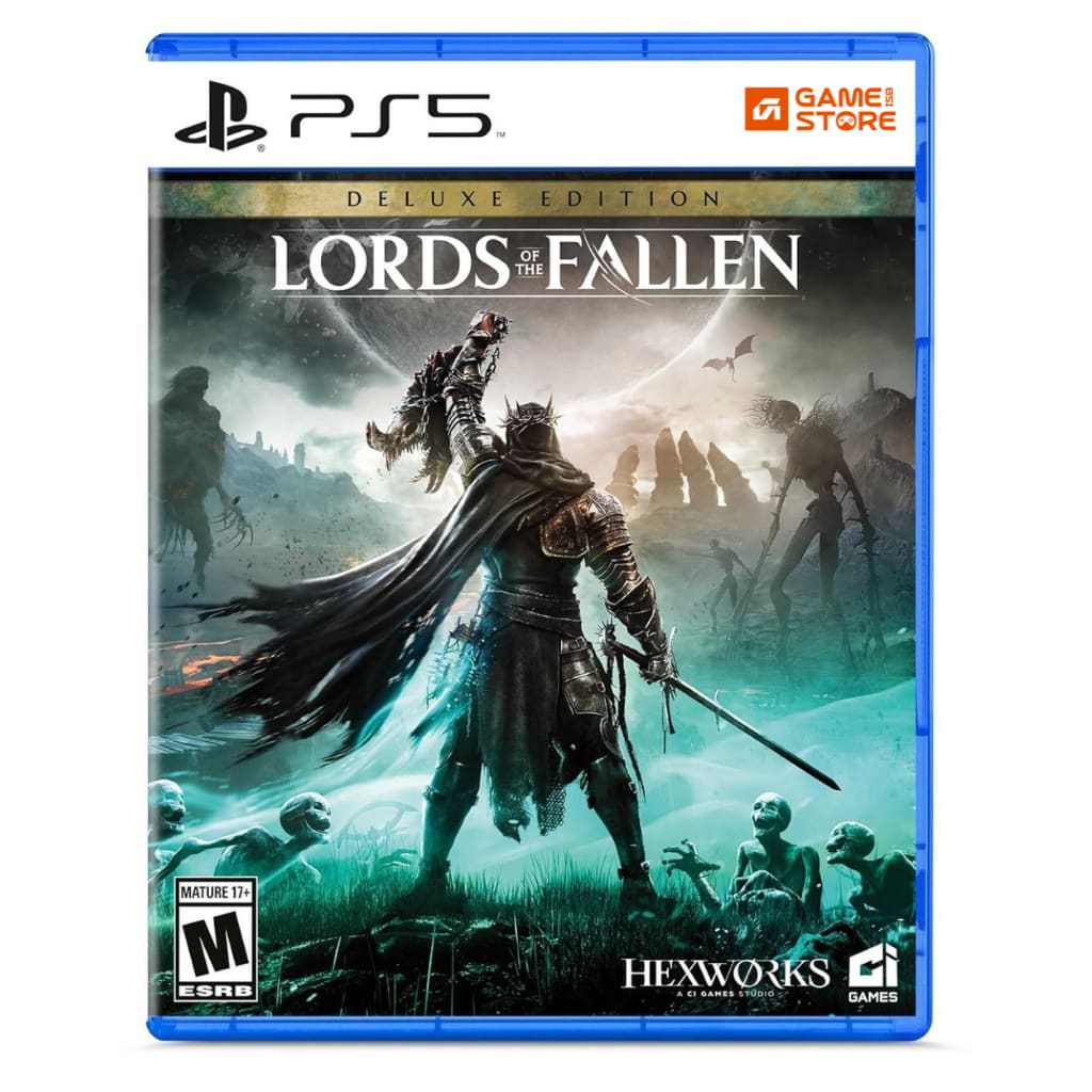 Lords of the Fallen Deluxe Edition PS5 game cover featuring dark fantasy knight in the Umbral realm - Lords of the Fallen PS5 RPG Action Game