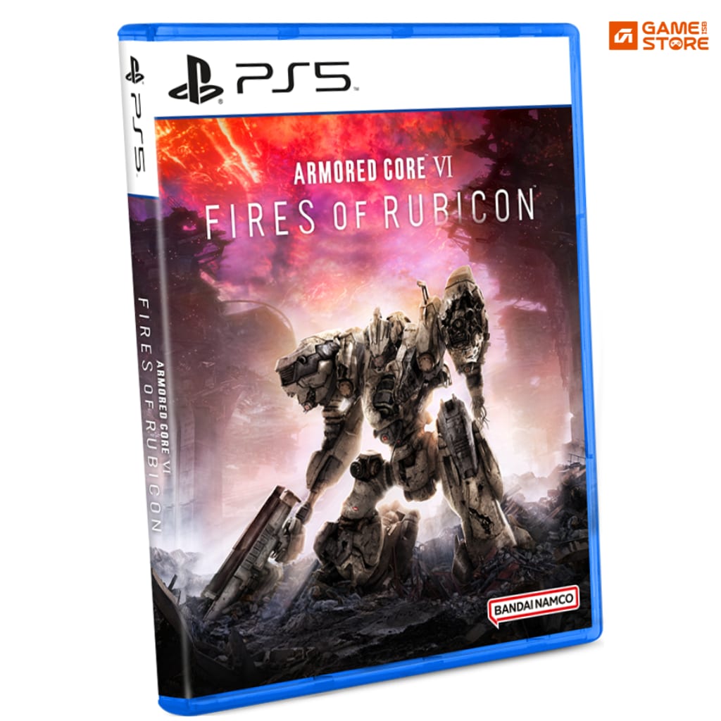 Armored Core VI Fires of Rubicon PS5 game cover showing a mech warrior – new mech action game available at best PS5 games price in Pakistan