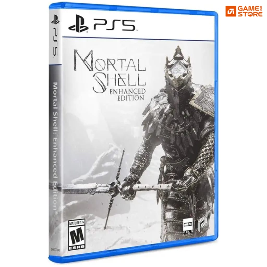 Mortal Shell Enhanced Edition PS5 Deluxe Set game cover showing a dark armoured warrior – soulslike RPG game available at PS5 games price in Pakistan