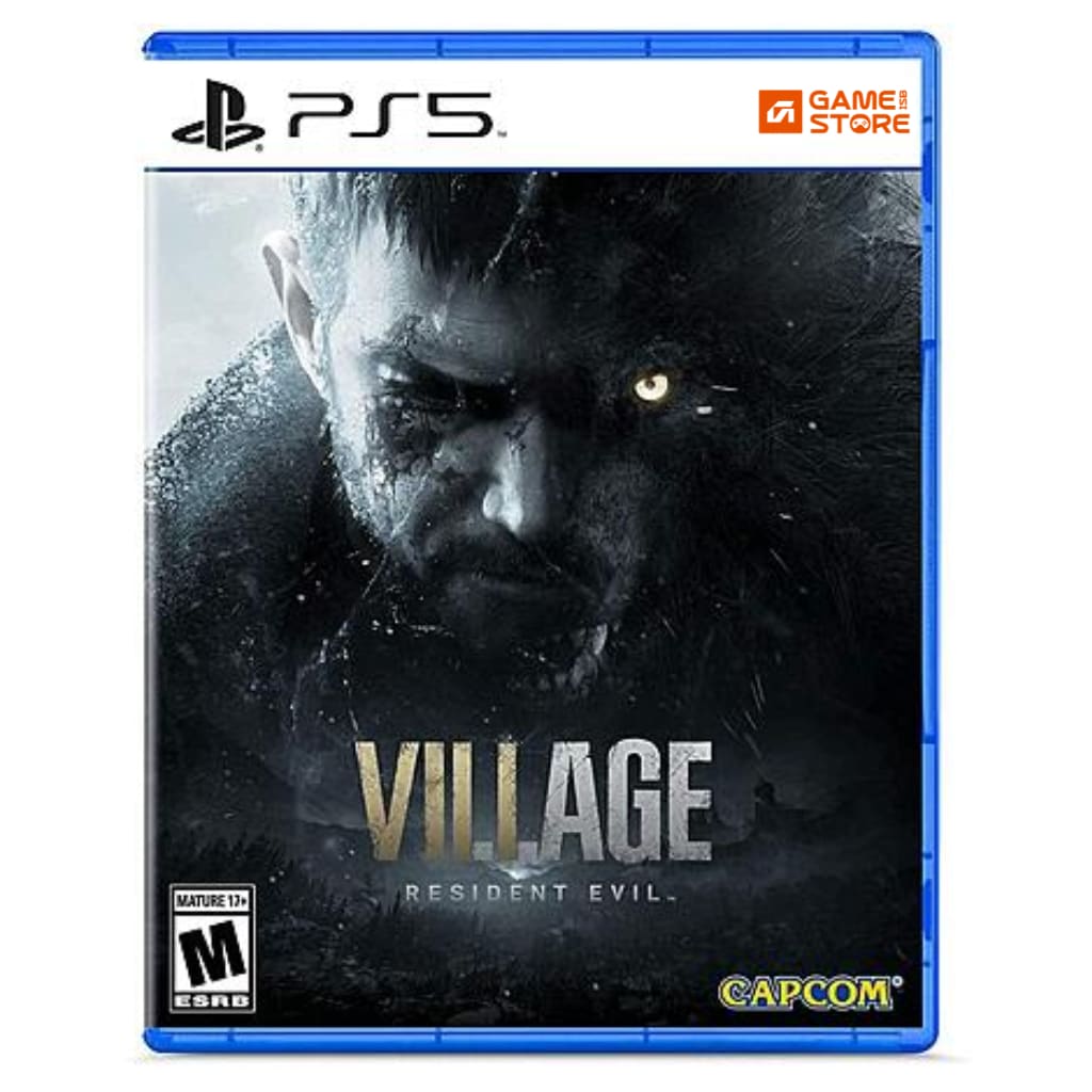 Resident Evil Village Gold Edition PS5 game cover showing Ethan Winters in a dark village – horror survival game and one of the best PS5 horror games at PS5 games price in Pakistan