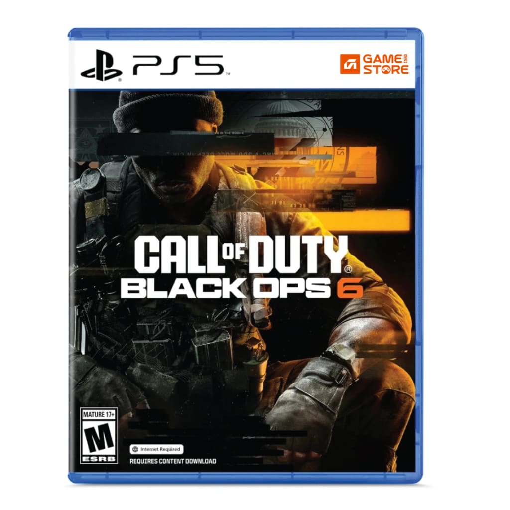 Call of Duty Black Ops 6 PS5 game cover showing armed operative in action pose - COD Black Ops 6 PS5 online game Pakistan
