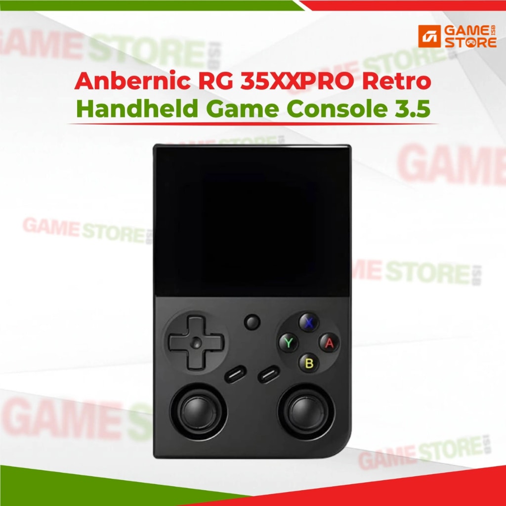 Anbernic RG35XX Pro retro handheld game console with dual analog sticks and IPS screen