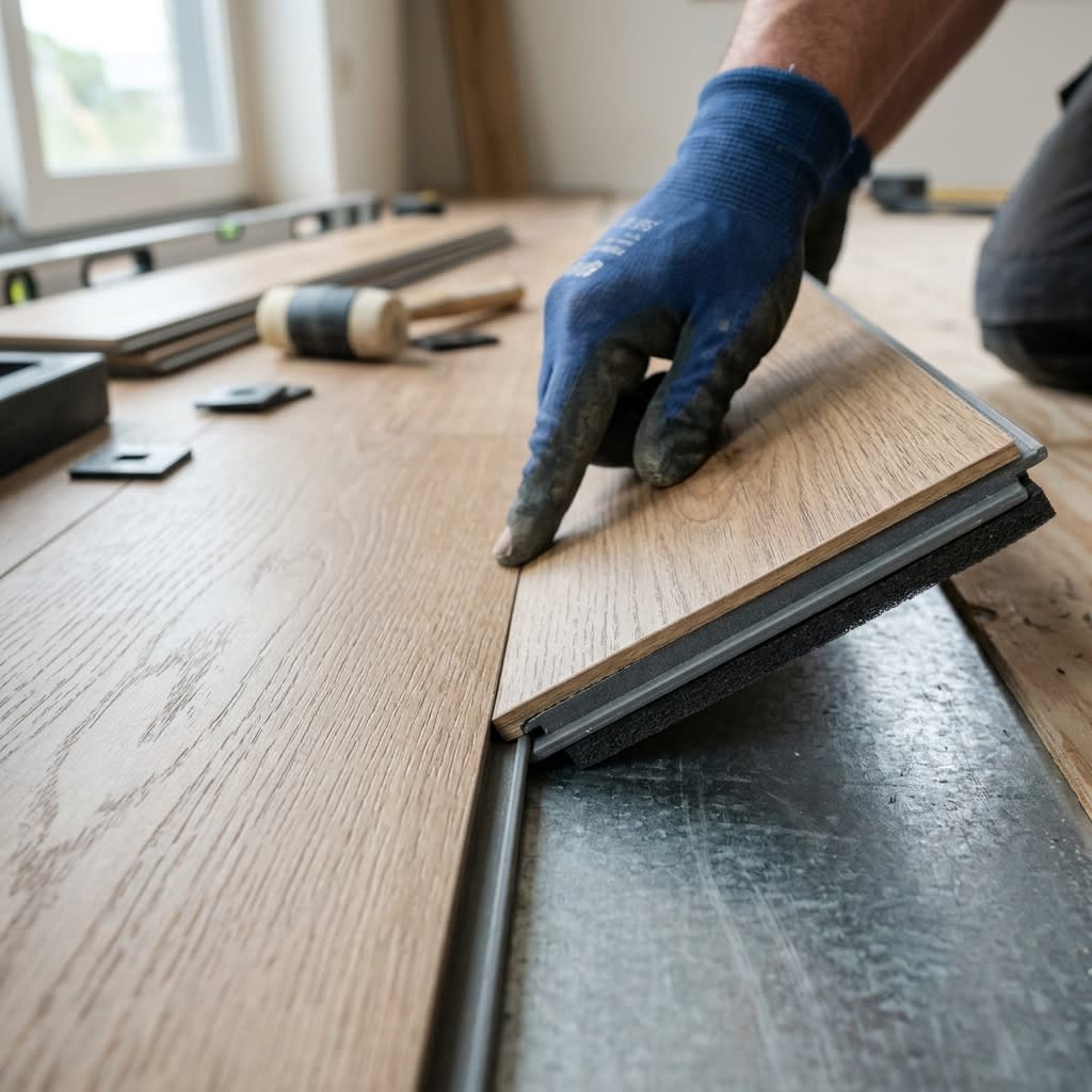 Detailed Shot of Hybrid Plank Installation Mechanism