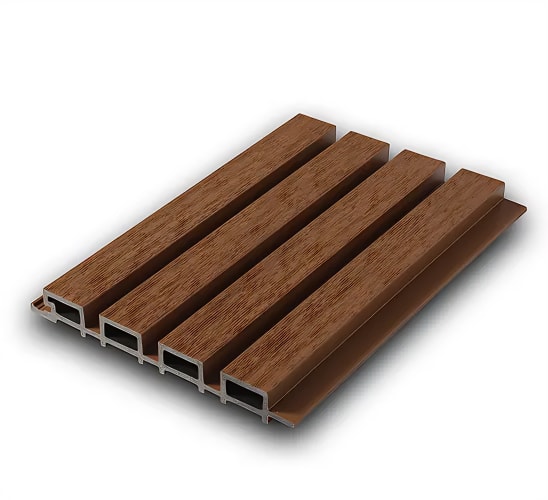 Teak Color WPC Exterior Louvers Project Delhi NCR