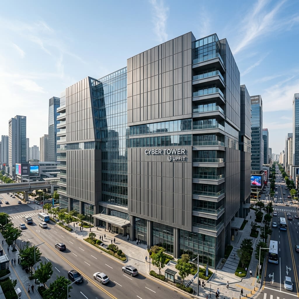 Commercial Facade Cladding in Cyber City with Grey Upfit Panels