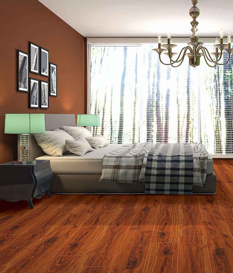 8mm Heavy-Duty Laminate Flooring Installed on Old Tiles