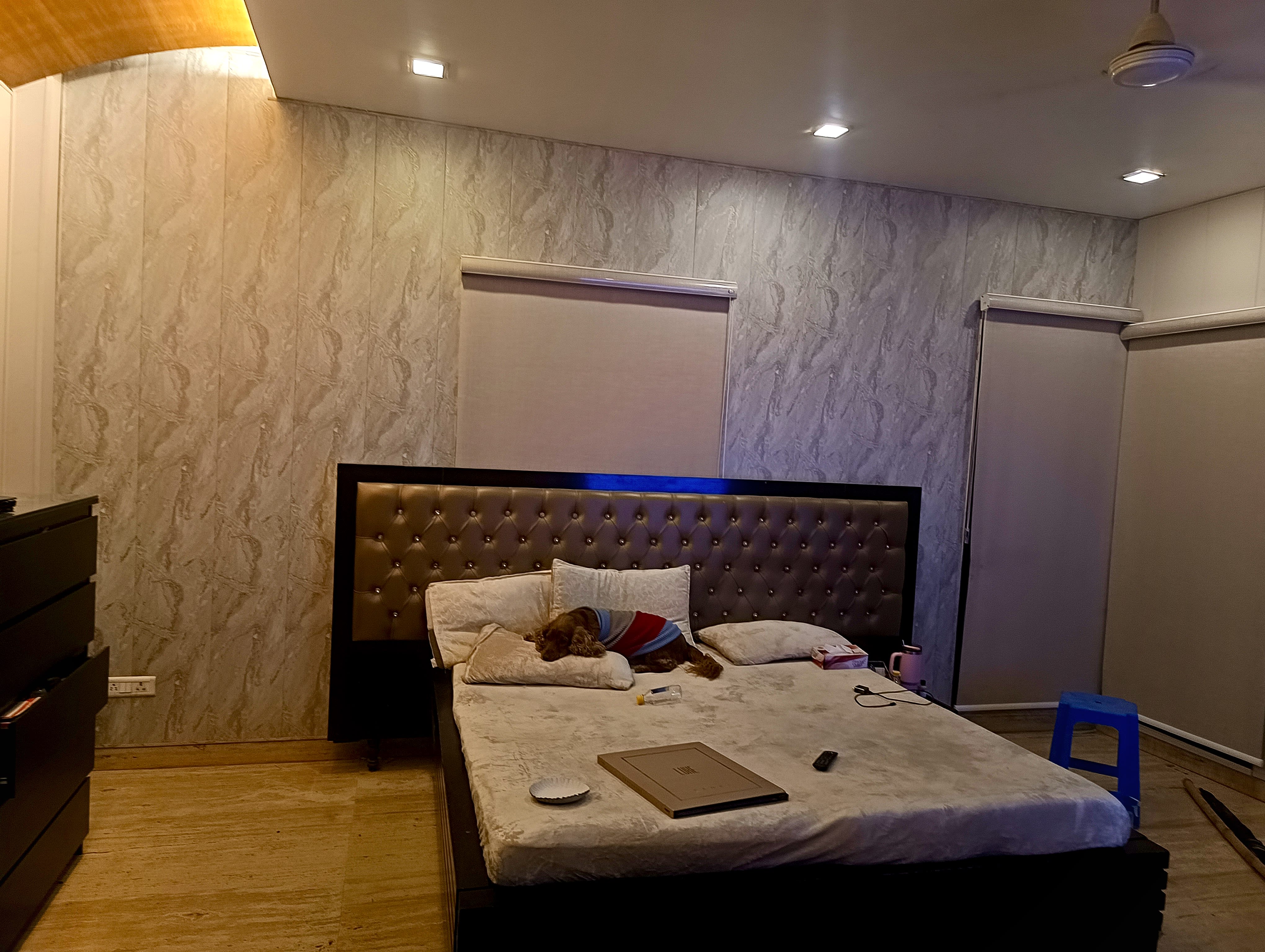 Latest Wall Panels design for master bedroom by Goals Floors
