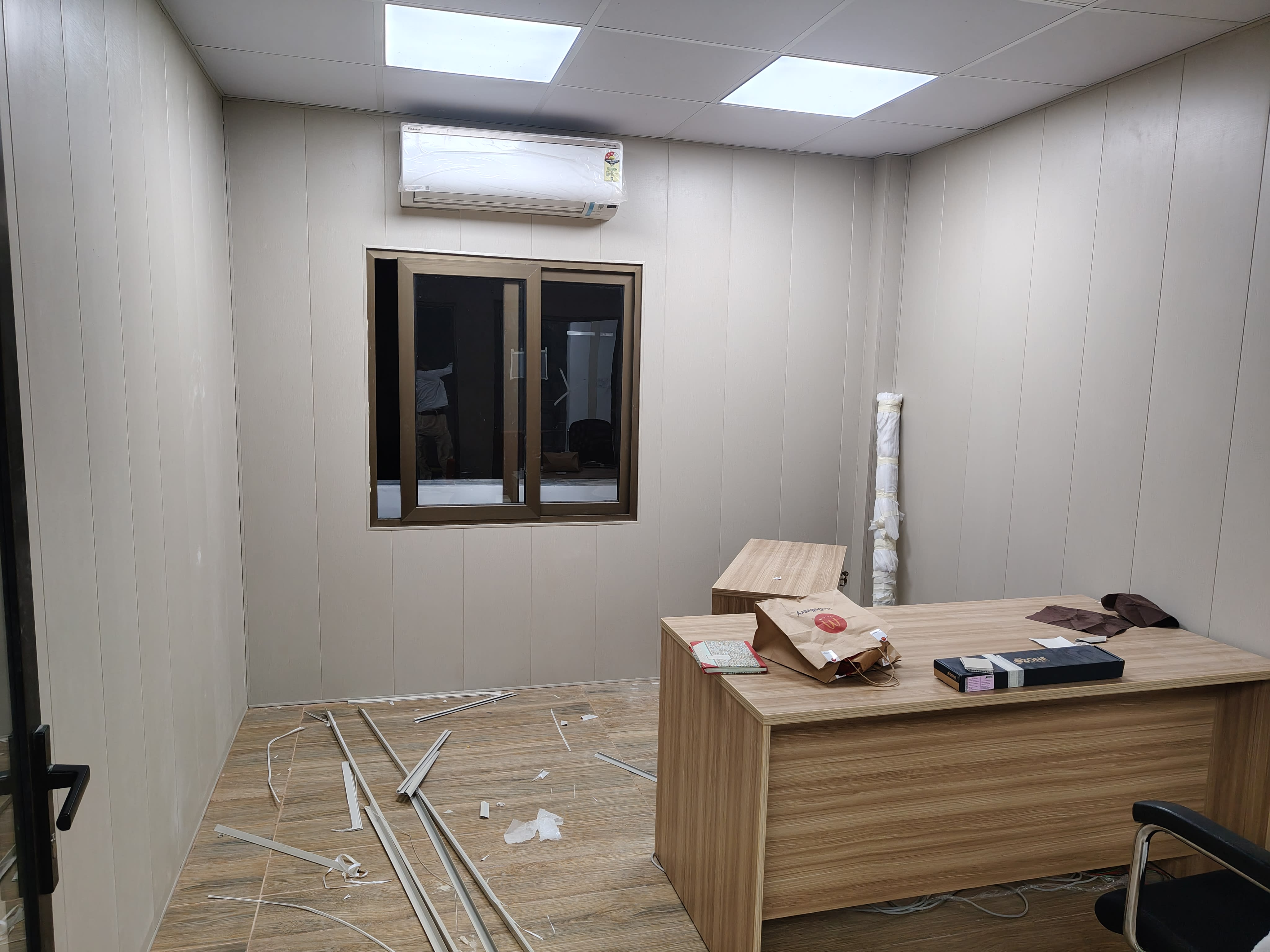 PVC Wall Panel installed in office reception area by Goals Floors