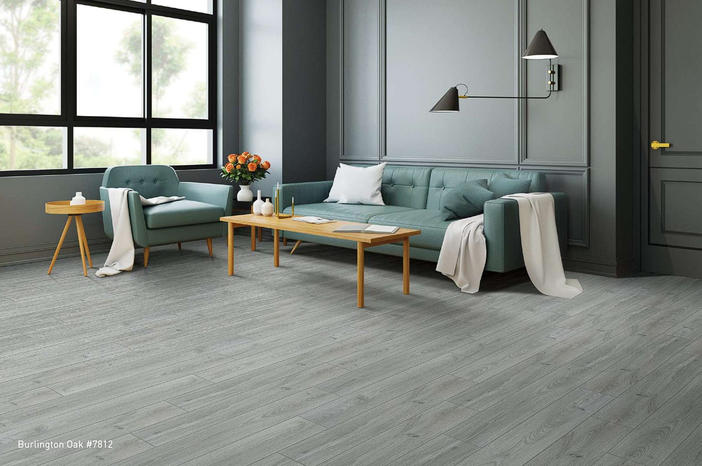 Modern Grey Color Laminate Flooring Installation