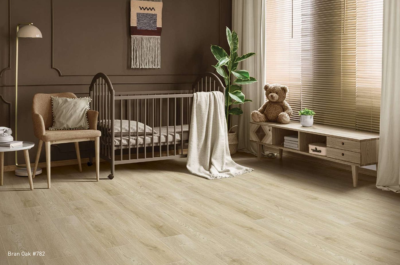 Light Walnut Laminate Flooring Installed in Modern Home