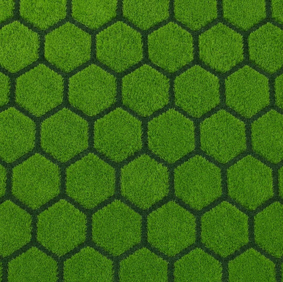 Hexa Green Designer Artificial Grass Upper Shot