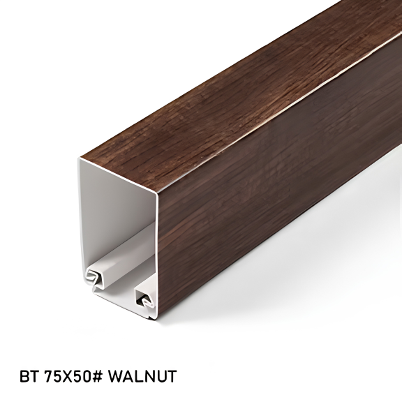 Walnut Tube+Track uPVC Baffle Ceiling