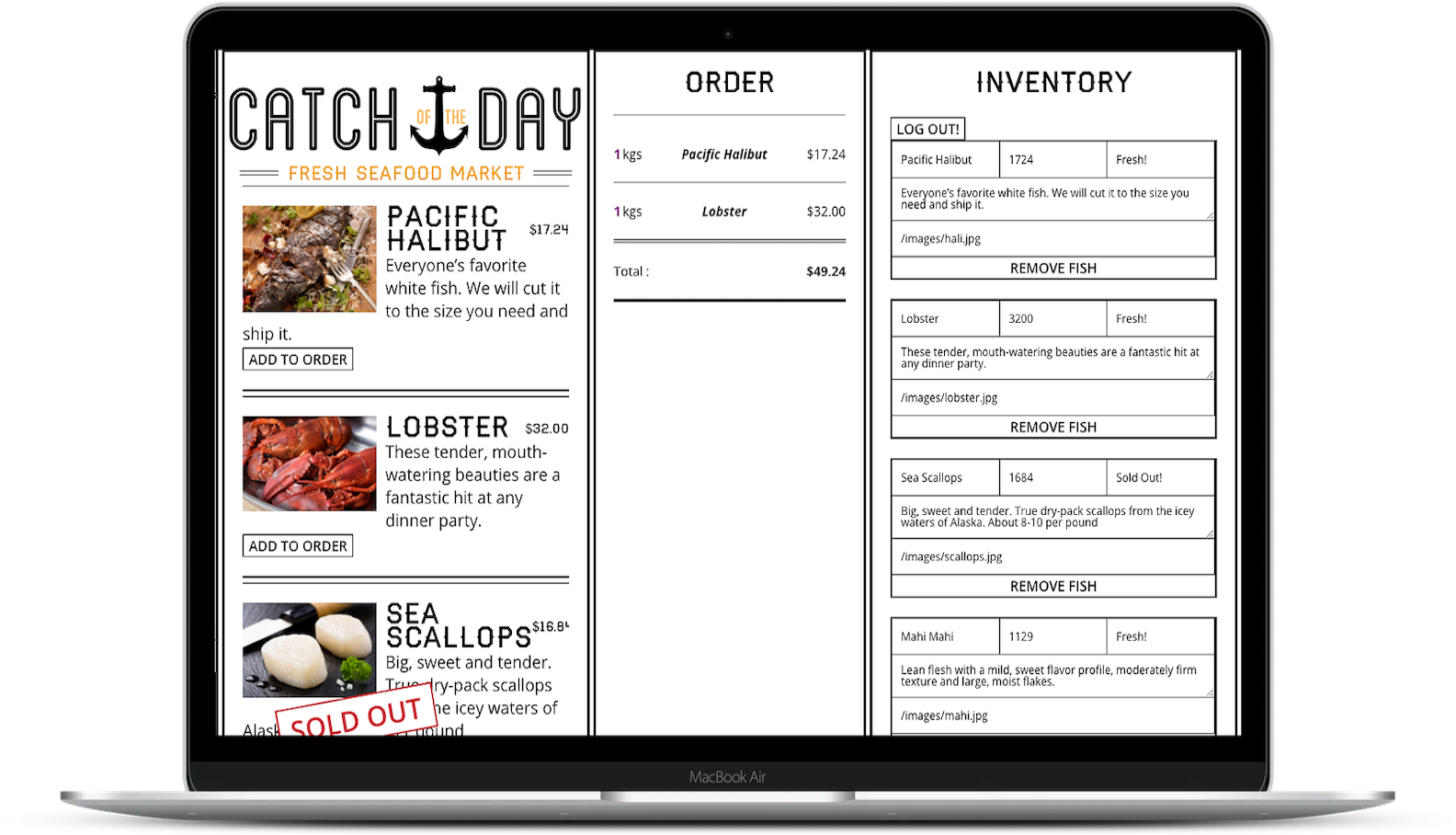 Full-Stack Web Developer - projects - Catch of the Day