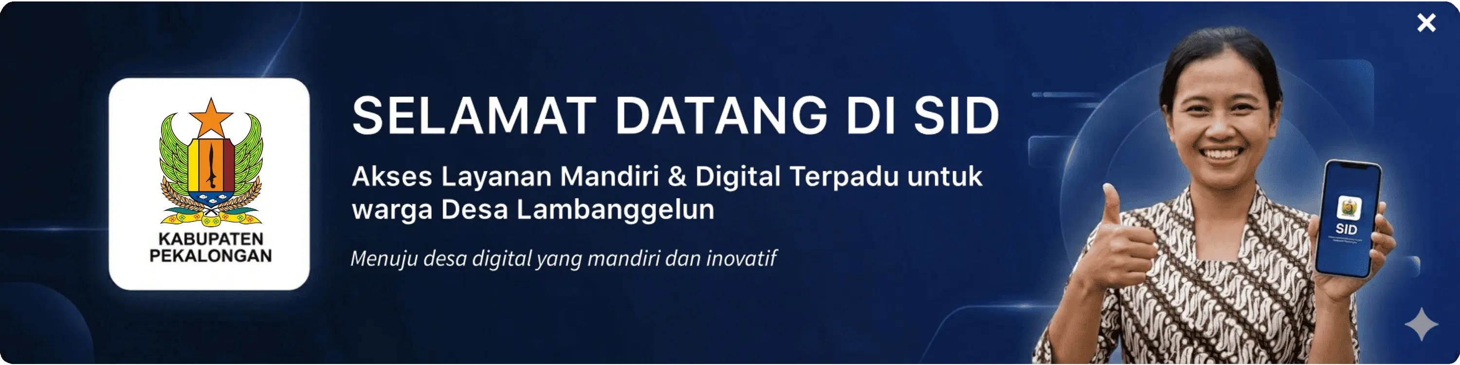 Banner selamat datang Desa Lambanggelun