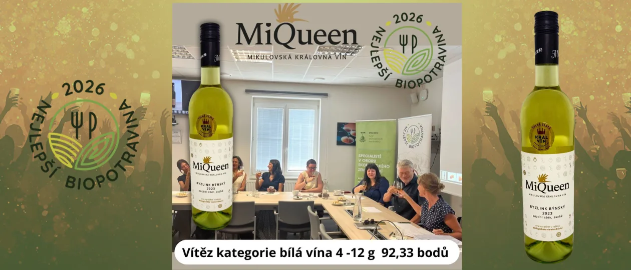 BIOVÍNO 2026: MiQueen vítězí s Ryzlinkem rýnským 🥇