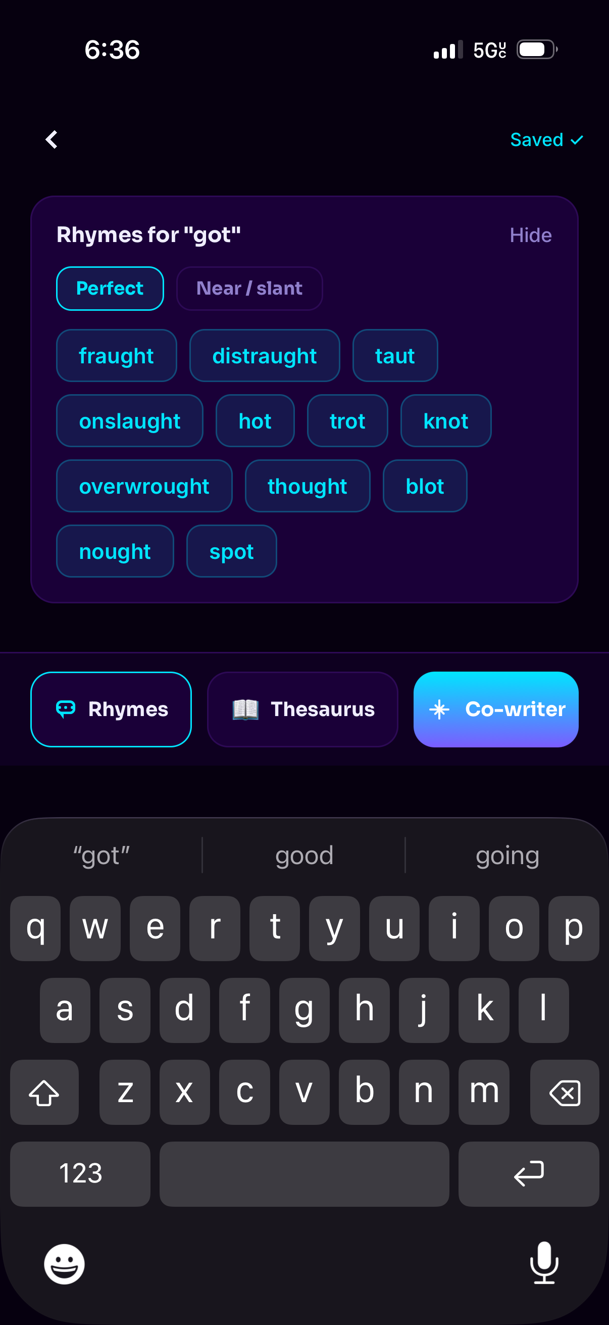 Flow Tight rhyme finder