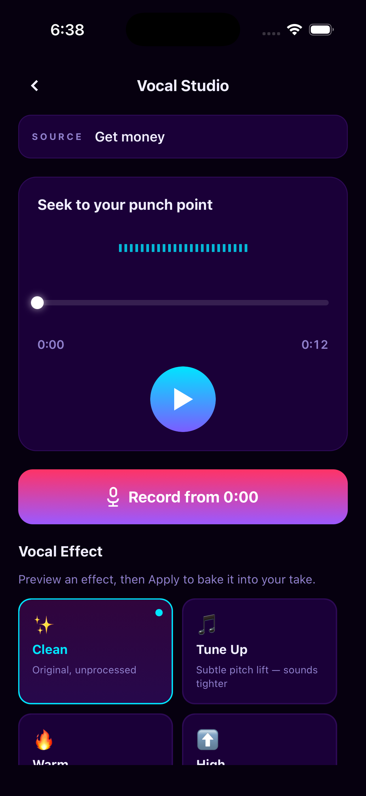 Flow Tight punch-in recording