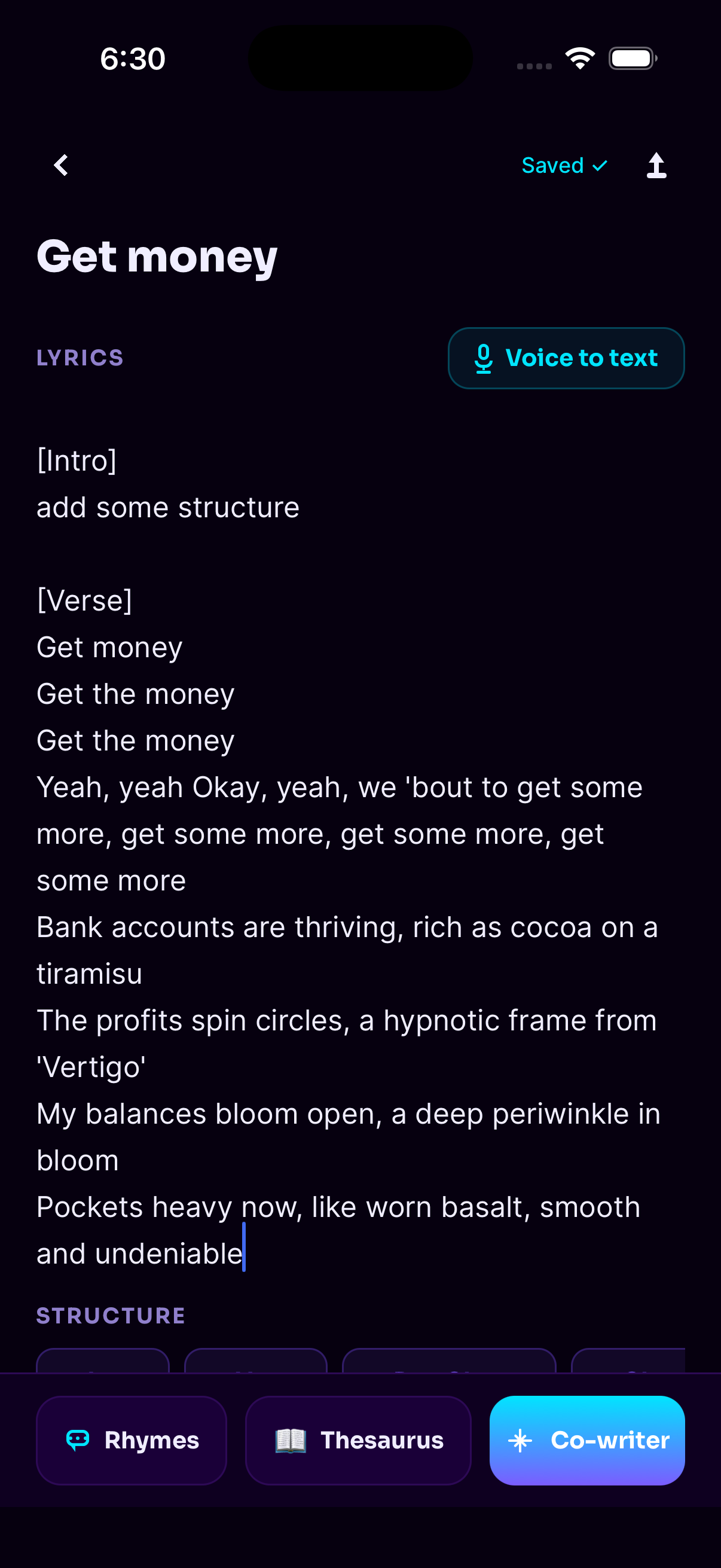 Flow Tight — songwriting app