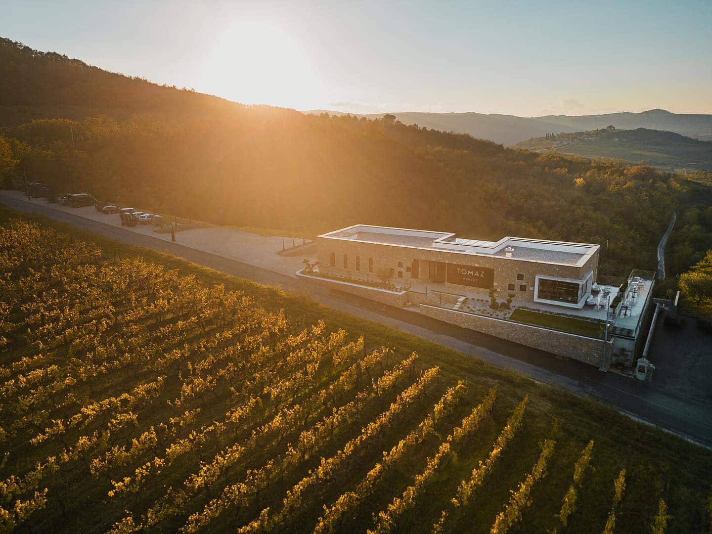 Vinarija Tomaz - zalazak sunca nad vinarijom