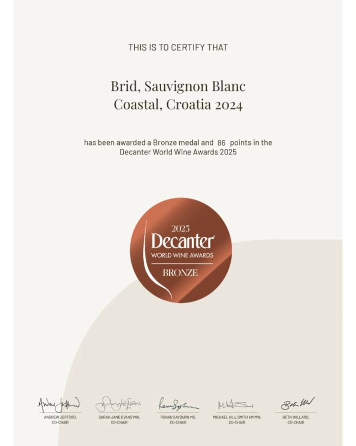 Featured image for Dalmatian Terroir Triumphs: Winery Brid’s Sauvignon Blanc Makes History at Decanter Awards
