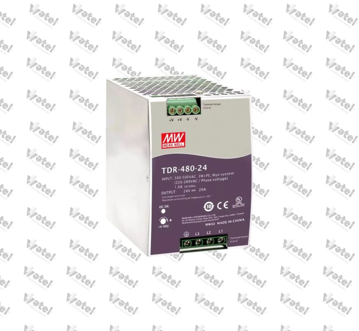 TDR-480-24 - Mean Well TDR-480-24 Endüstriyel 3-Fazlı DIN Raylı Güç Kaynağı