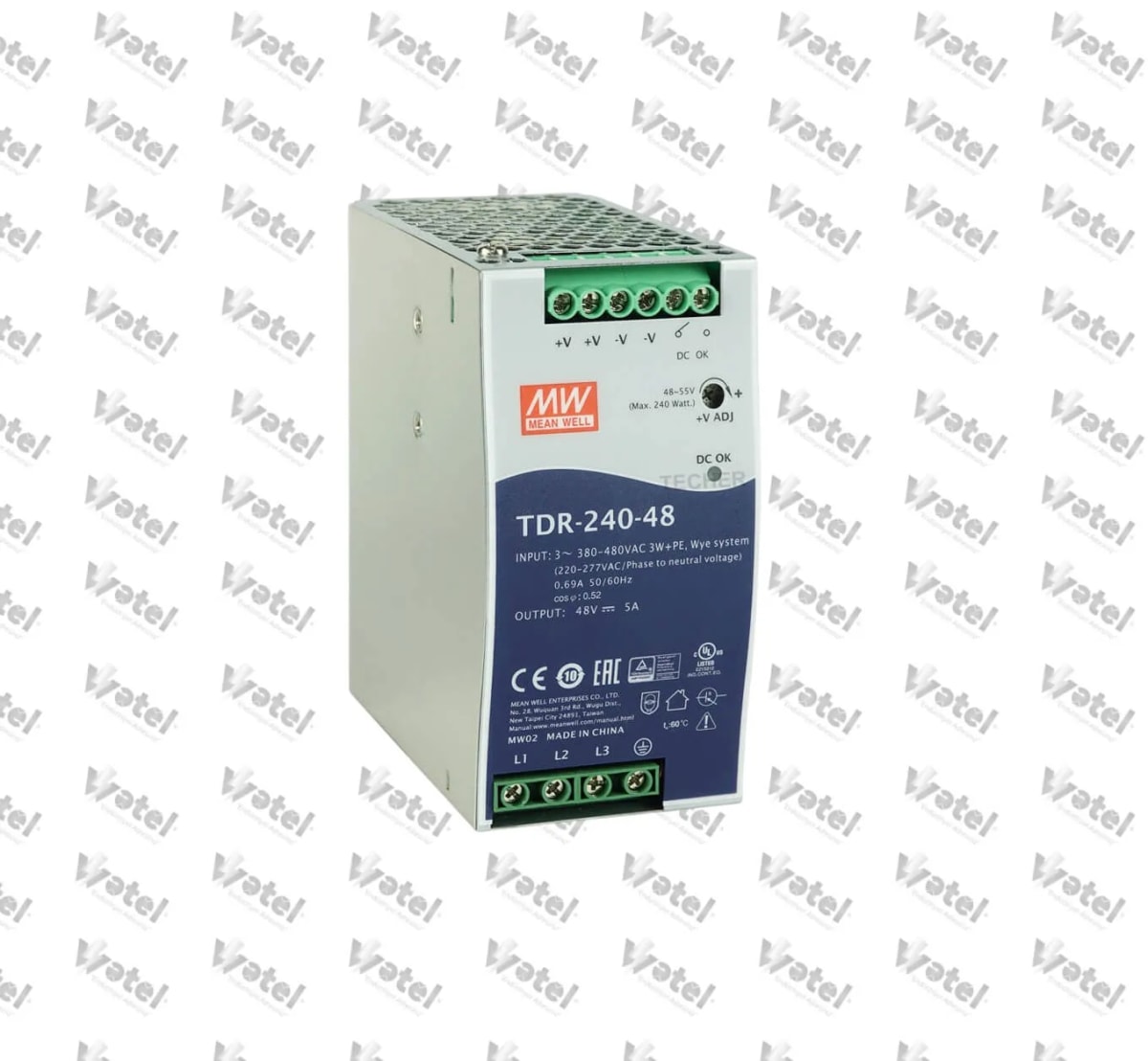 TDR-240-48 - Mean Well TDR-240-48 Endüstriyel 3-Fazlı DIN Raylı Güç Kaynağı