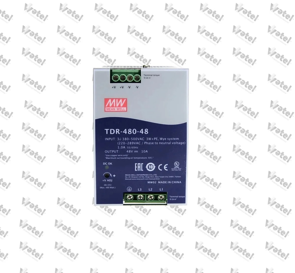 TDR-480-48 - Mean Well TDR-480-48 Endüstriyel 3-Fazlı DIN Raylı Güç Kaynağı
