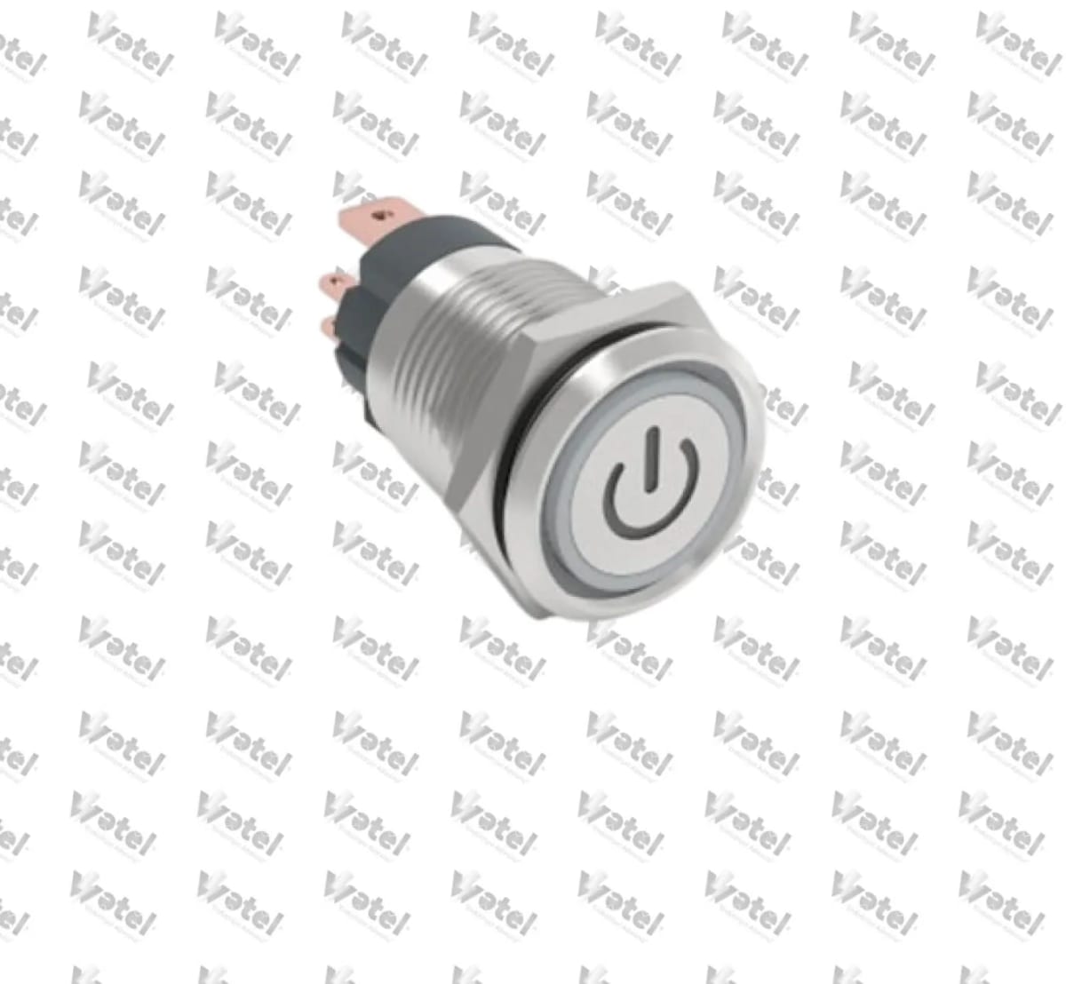 J22-C-371-P-RGBD - J22-C-371-P-RGBD Power Logo Ledli Metal Kalici Buton 6-24V DC