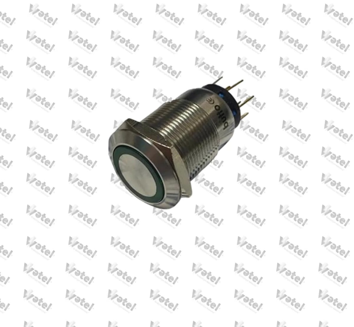 J19-272-GD - J19-272-GD 19mm Ledli Metal Yayli Buton 6-24V DC Yeşil