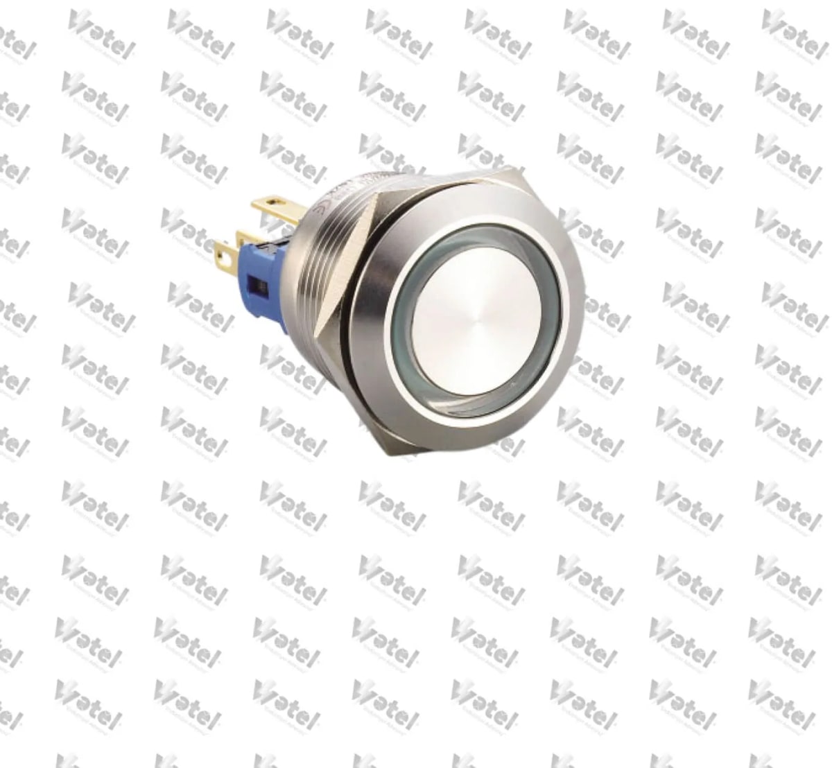 J22-371-GD - J22-371-GD 22mm. Ledií Metal Kalici Buton 6-24V DC Yeşil