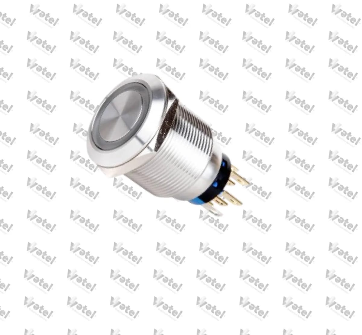 J22-372-RD - J22-372-RD 22mm.  Ledli Metal Kalici Buton 6-24V DC Kırmızı