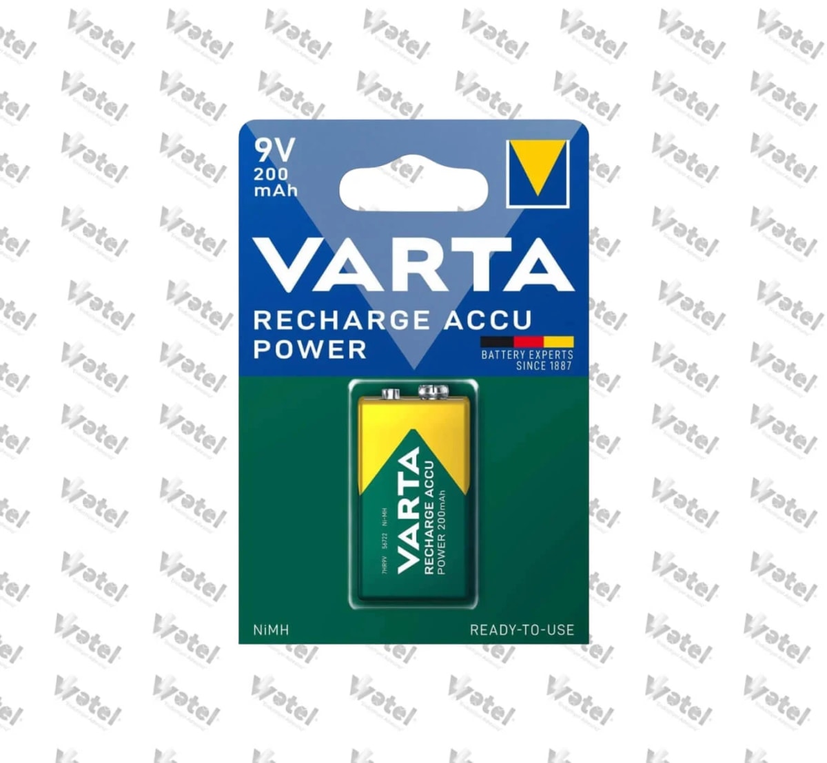 VARTA-9V-200MAH - Varta 9V 200mAh Şarj Edilebilir Kare Pil