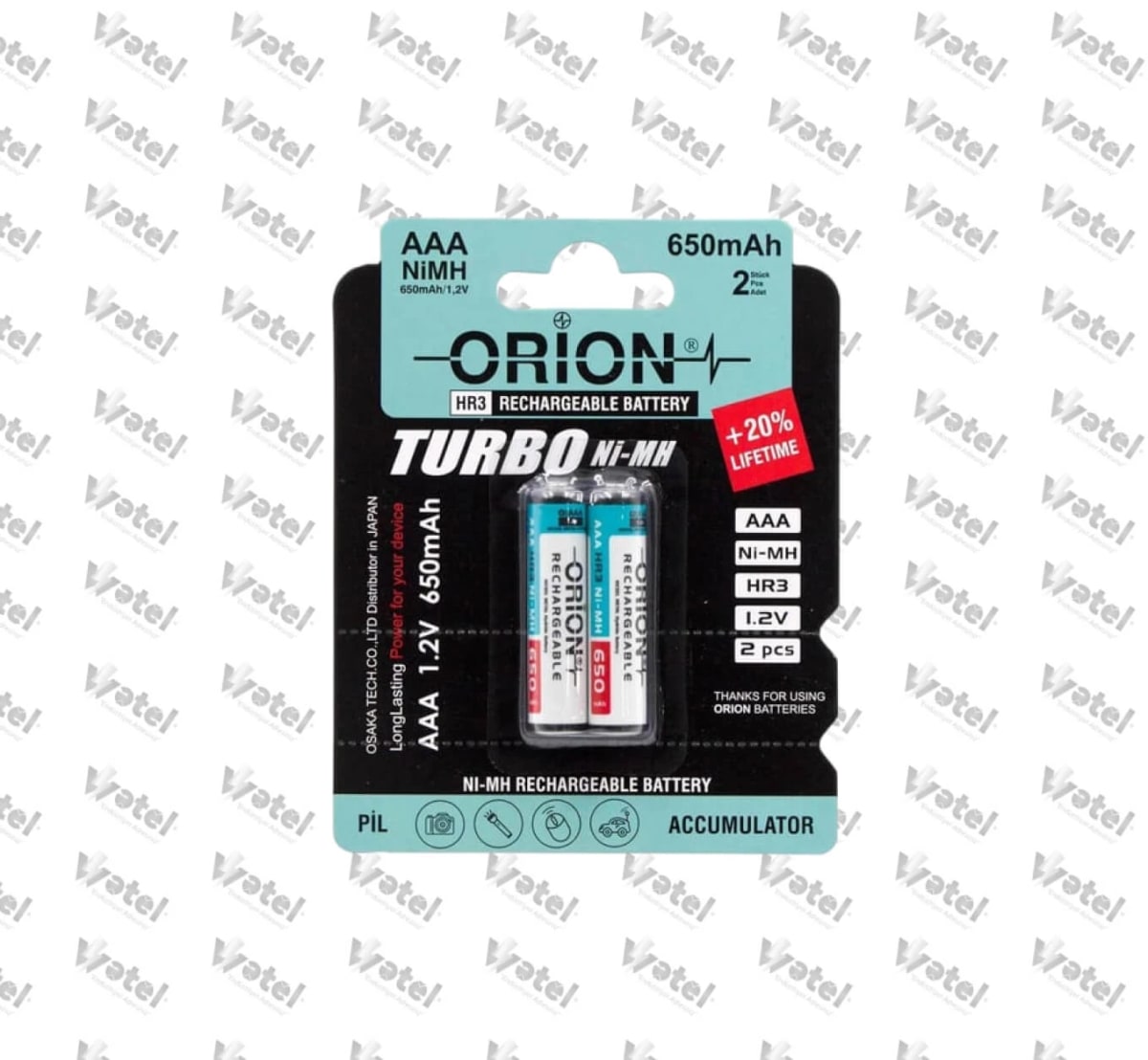 Orion-650mah - Orion Ni-MH AAA 650mAh Şarj Edilebilir Pil 2li
