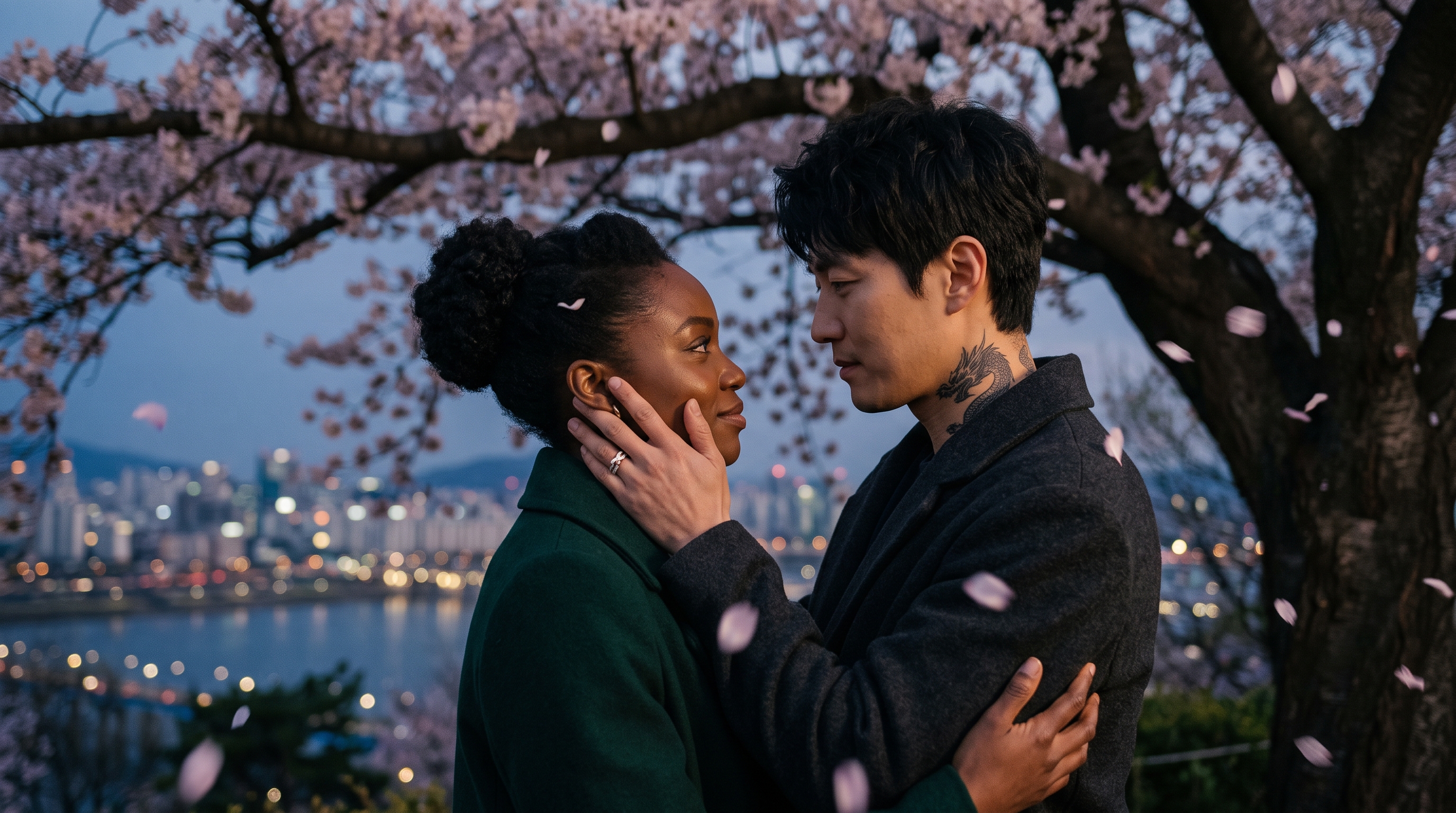 Couple embracing under cherry tree 2K 20261010145559