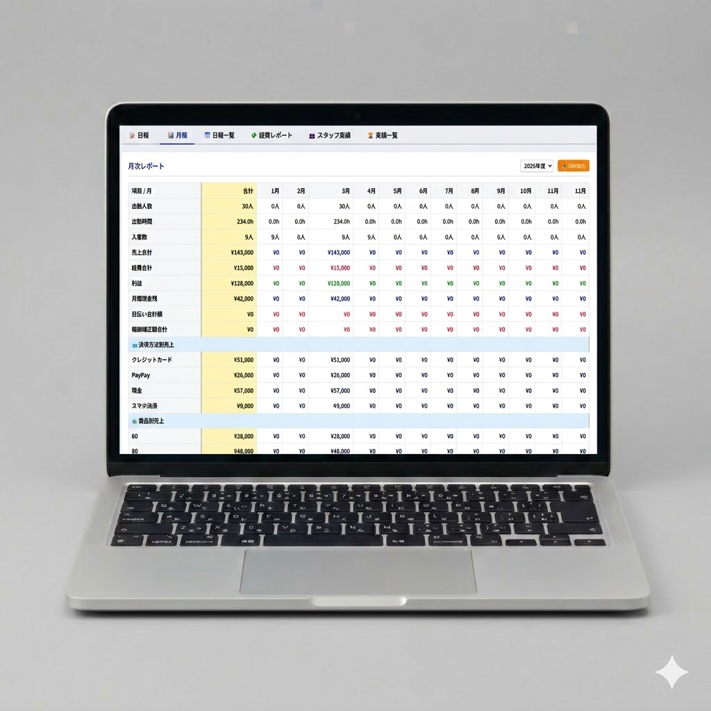 売上レポート画面