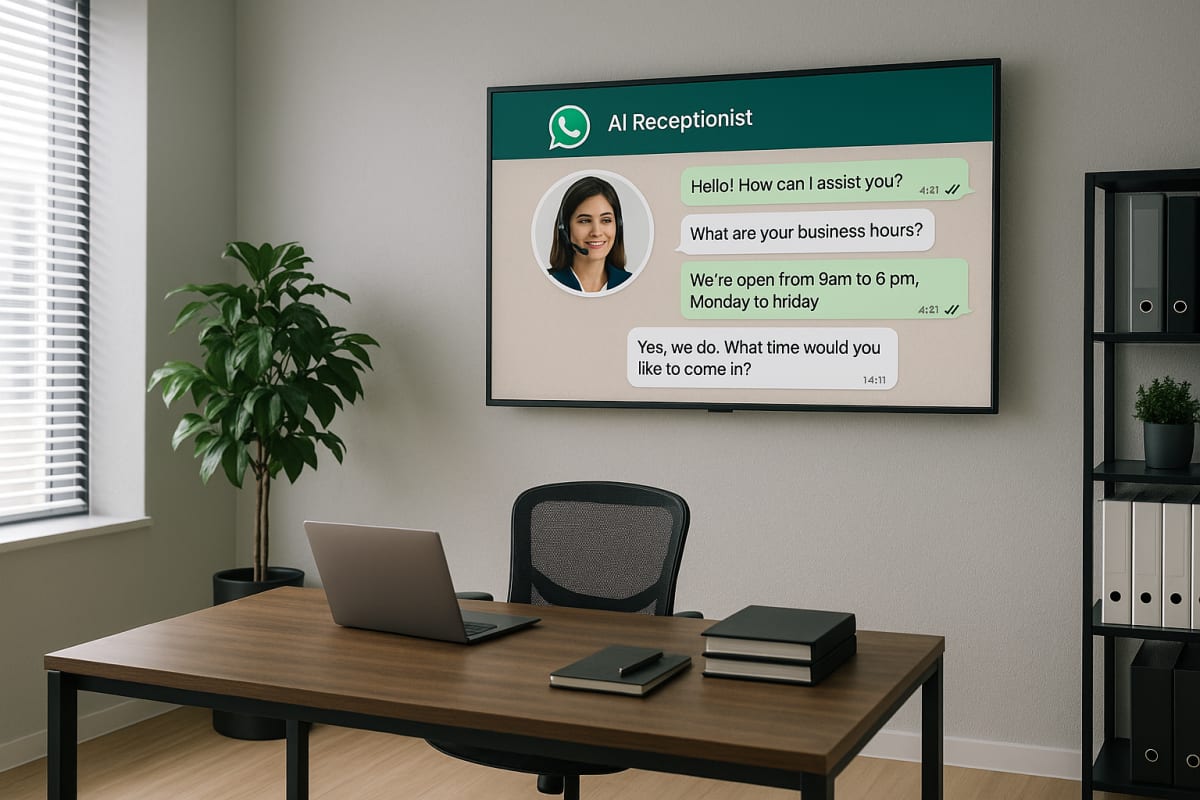 AI receptionist for small business using WhatsApp