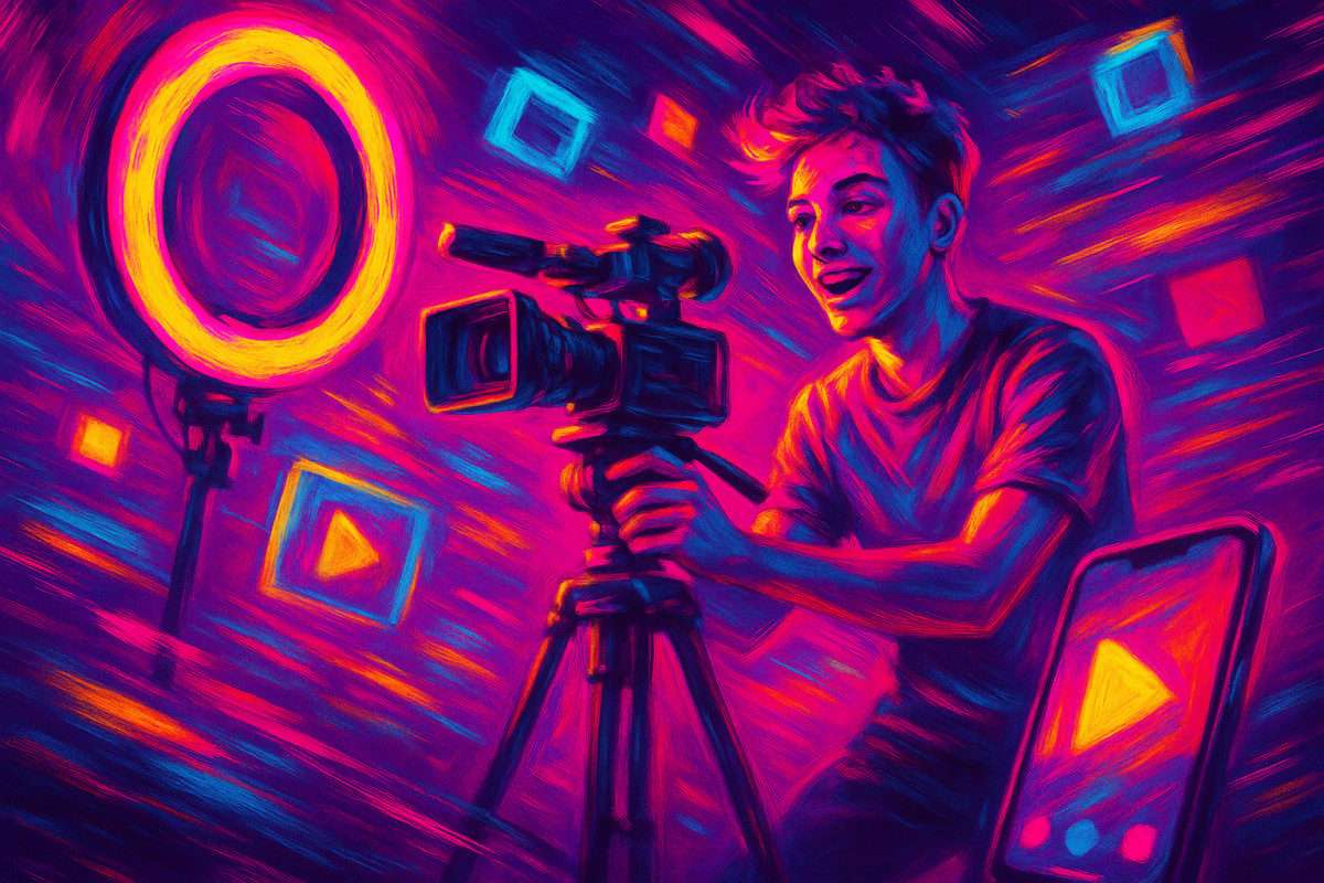 AI video for creators in a vibrant, dynamic scene.